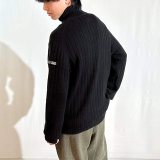 90's～00's Calvin Klein Jeans ブラック リブ編み ハーフジップ ニット セーター