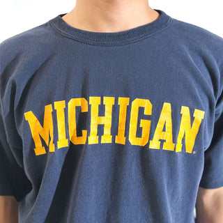 90's "made in USA" champion "MICHIGAN" 短丈 カレッジ プリント Tシャツ