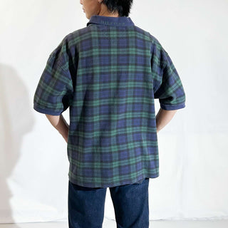 90's TOMMY HILFIGER 短丈 ブラックウォッチ S/Sポロシャツ