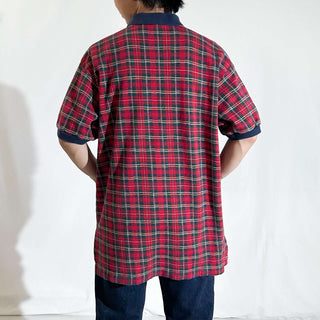 80's～90's OLD RALPH LAUREN タータンチェック S/Sポロシャツ