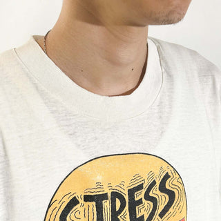 90's "made in USA" SCREEN STARS "STRESS ADDICT" プリント Tシャツ