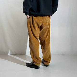 90's "made in SINGAPORE" Liz claiborne ライトブラウン 2タック コーデュロイ パンツ