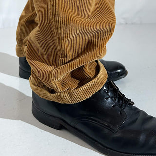 90's "made in SINGAPORE" Liz claiborne ライトブラウン 2タック コーデュロイ パンツ