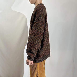 90's "made in USA" GEOFFREY BEENE グラデーション メランジ 総柄 ニット セーター