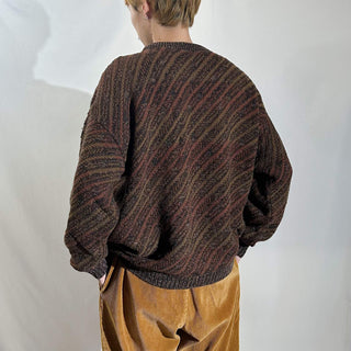 90's "made in USA" GEOFFREY BEENE グラデーション メランジ 総柄 ニット セーター