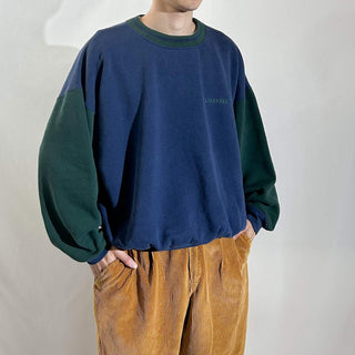 90's "made in USA" H.L.MILLER 短丈 2トーン ワンポイント スウェット シャツ