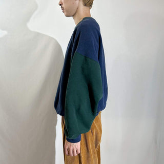 90's "made in USA" H.L.MILLER 短丈 2トーン ワンポイント スウェット シャツ