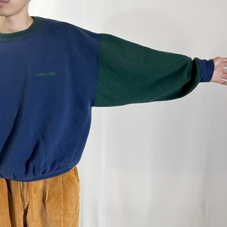 90's "made in USA" H.L.MILLER 短丈 2トーン ワンポイント スウェット シャツ