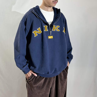 90's NIKE ハーフジップ リバースウィーブタイプ スウェット パーカ