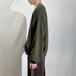 00's NORTHWEST TERRITORY オリーブ コットン ニット カーディガン