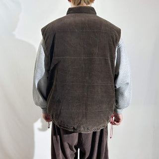 90's WIND RIVER ドローコード コーデュロイ リバーシブル ダウン ベスト