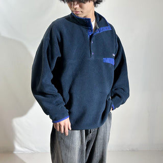 00's Patagonia ダークネイビー×ブルー スナップT フリース プルオーバー ジャケット