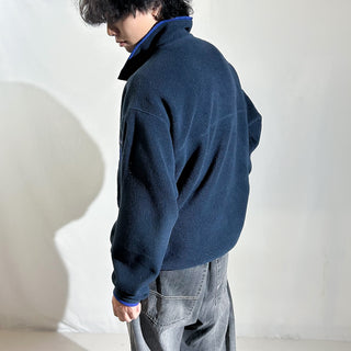 00's Patagonia ダークネイビー×ブルー スナップT フリース プルオーバー ジャケット