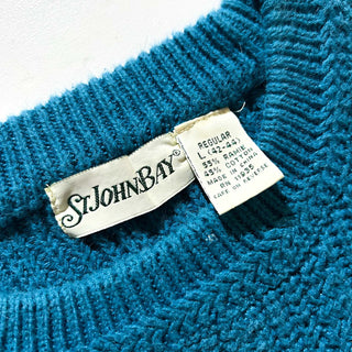 90's St. John's Bay リネン×コットン ドリフタータイプ ニット セーター
