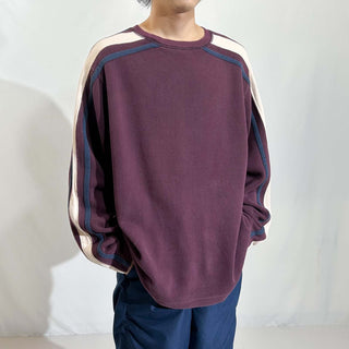 00's OLD GAP バーガンディ ライン ニット セーター ニットソー