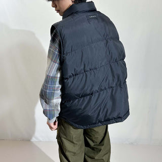 00's Eddie Bauer ブラック リップストップ ナイロン ダウン ベスト