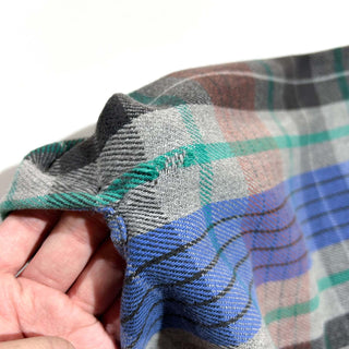 90's FIVE BROTHER チェック L/S ネルシャツ(ブルー×グレー)