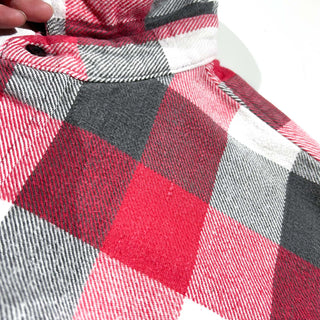 80's FIVE BROTHER ブロック チェック L/S ネルシャツ(レッド×ブラック×ホワイト)