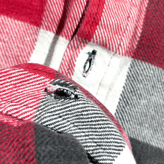 80's FIVE BROTHER ブロック チェック L/S ネルシャツ(レッド×ブラック×ホワイト)