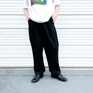 90's "Dominican Republic" DOCKERS khakis ブラック リネン×コットン 2タック パンツ