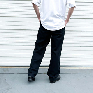 90's "Dominican Republic" DOCKERS khakis ブラック リネン×コットン 2タック パンツ