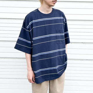00's Puritan マルチボーダー Tシャツ(ネイビー)