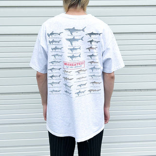90's "made in USA" anvil 耳付き ポケット サメ 両面プリント Tシャツ