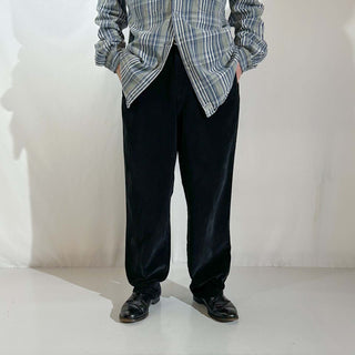 00's Dockers ブラック ワイド 細畝 コーデュロイ パンツ