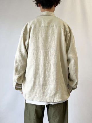 90's "デッドストック” GOOUCH アート刺繍 リネン L/Sシャツ