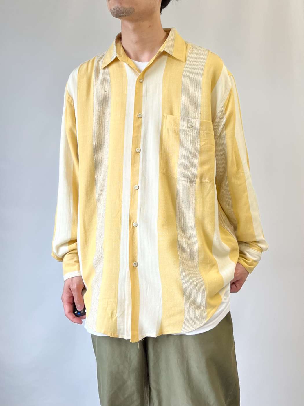 【珍品】80年代シルクスウェードシャツ