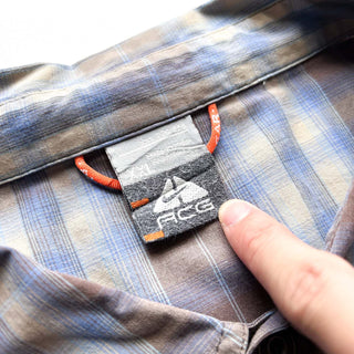 00's NIKE ACG オンブレ風 チェック レギュラーカラー S/Sシャツ