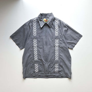 90's GUAYABERA キューバ フルジップ S/Sシャツ