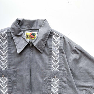 90's GUAYABERA キューバ フルジップ S/Sシャツ