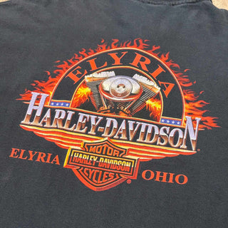 90's "made in USA" Harley Davidson コットン 両面プリント ポロシャツ
