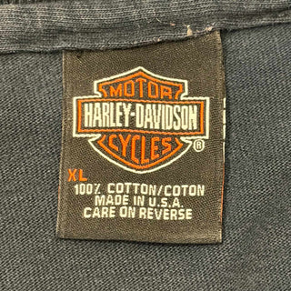 90's "made in USA" Harley Davidson コットン 両面プリント ポロシャツ