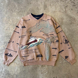 90's～ "made in USA" ART UNLIMITED SPORTSWEAR オールオーバープリント スウェット シャツ