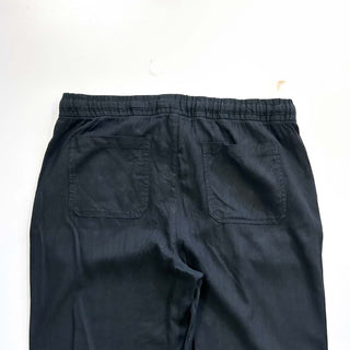 OLD NAVY リネン×レーヨン ドローコード イージー パンツ (ブラック)
