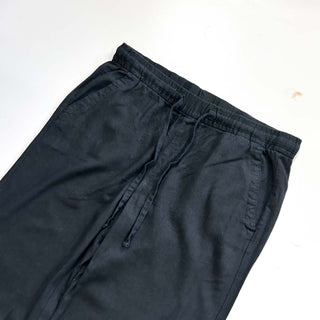 OLD NAVY リネン×レーヨン ドローコード イージー パンツ (ブラック)