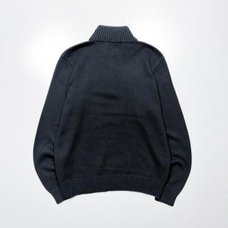 OLD Ralph Lauren ハーフジップ コットン ニットセーター(ブラック)