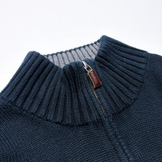 OLD Ralph Lauren ハーフジップ コットン ニットセーター(ブラック)