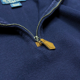 OLD Ralph Lauren ハーフジップ コットン ニットセーター(ネイビー)