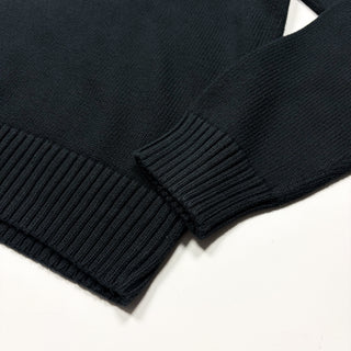 OLD Ralph Lauren ハーフジップ コットン ニットセーター(ブラック)