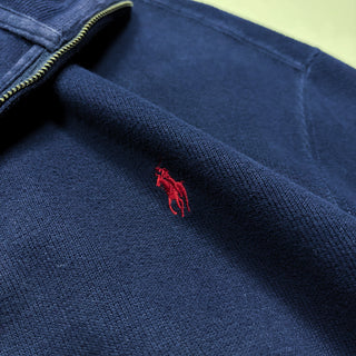 OLD Ralph Lauren ハーフジップ コットン ニットセーター(ネイビー)