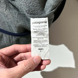 Patagonia グレー×ダークネイビー スナップT フリース プルオーバー ジャケット