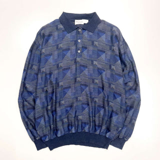 90's "made in USA" St.Croix 総柄 レーヨン L/S ポロシャツ