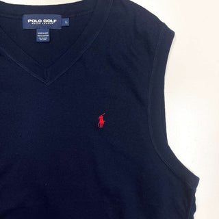 90's "made in USA" POLO GOLF Vネック ワンポイント ニットベスト