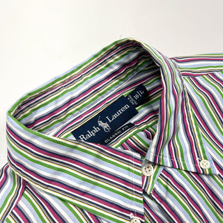 Ralph Lauren "classic fit" B.D. マルチカラー ストライプ L/Sシャツ