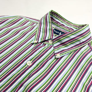 Ralph Lauren "classic fit" B.D. マルチカラー ストライプ L/Sシャツ