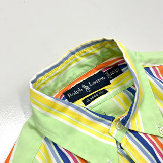 Ralph Lauren "classic fit" マルチカラー ストライプ L/Sシャツ