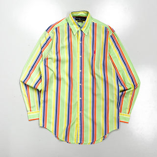 Ralph Lauren "classic fit" マルチカラー ストライプ L/Sシャツ